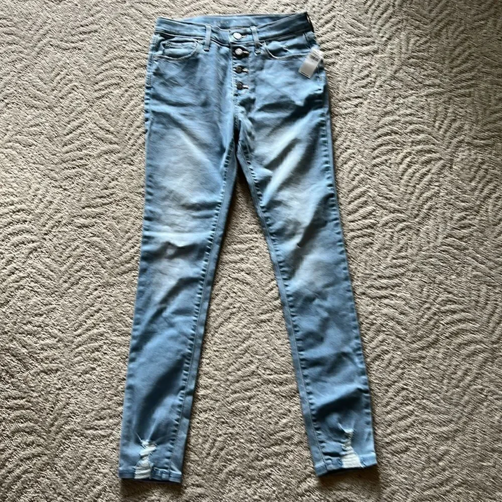 NWT Old Navy Girl's Sz 14 Rockstar Super Skinny Jeggings High Rise Light Wash